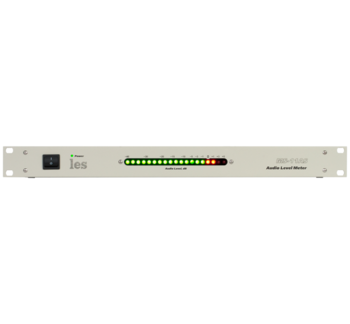 Les MS-11AS Одноканальный измеритель уровня аналоговых симметричных аудиосигналов. Индикатор из 19 дискретных светодиодов.