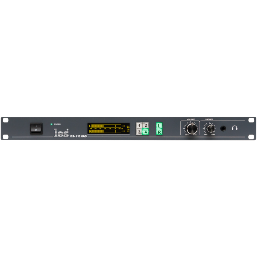 Les DS-112HAS Устройство управления уровнем звука на внешних контрольных мониторах с индикатором уровня и изменяемой задержкой. Входные сигналы - HD/SD-SDI.