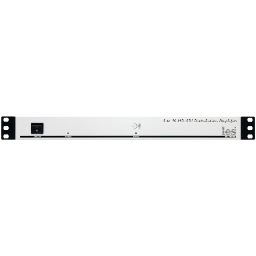 Les DS-116HD-REL Усилитель-распределитель 1 в 16 для HD/SD-SDI видеосигналов. Reclocking, релейный обход.