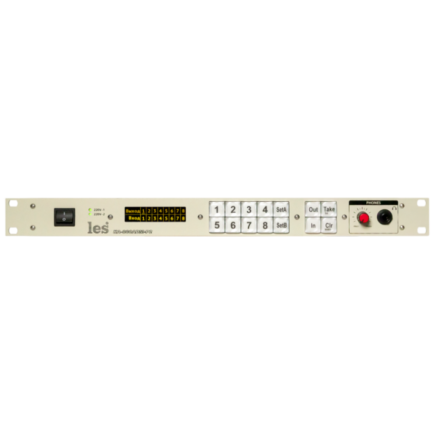 Les KA-880ADM-P2 Матричный коммутатор 8х8 AES/EBU аудиосигналов. Локальное и дистанционное управление, 2БП.