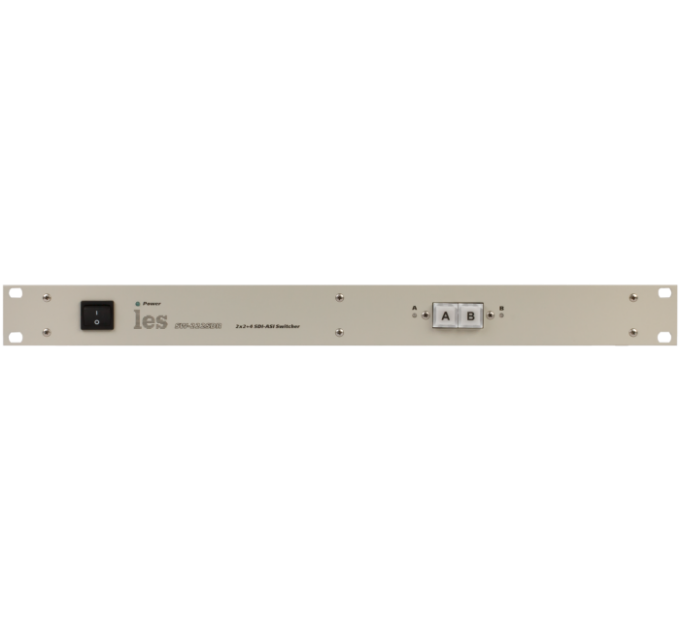 Коммутатор резерва Les SW-222SDR 2 в 1 для SD-SDI и DVB-ASI сигналов. 3 мастер выхода, 3 предпросмотра. Управление с лицевой панели и по GPI, релейный обход, 2 БП