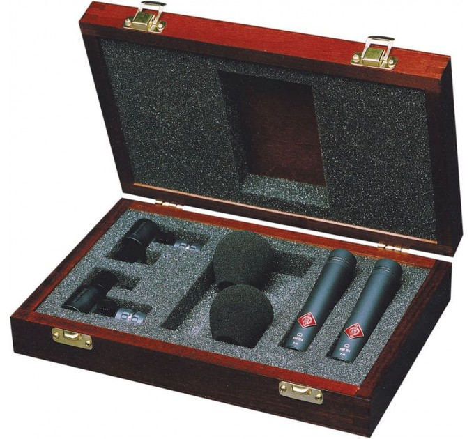 Согласованная микрофонная стереопара Neumann KM 184 MT STEREO SET из двух миниатюрных кардиоидных конденсаторных микрофонов, черного цвета