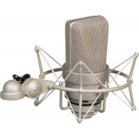 Комплект с одним кардиоидным конденсаторным микрофоном Neumann TLM 103 MONO SET с большой диафрагмой, никелевого цвета