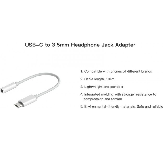 Hollyland кабель-адаптер USB-C - Jack F 3.5мм, 0.08м