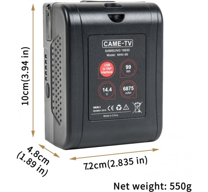 Аккумулятор Mini 99 Lightweight V-Mount Battery от CAME-TV