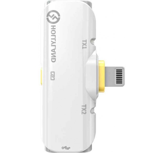 Беспроводной петличный микрофон Hollyland Lark C1 DUO c Lightning разъемом для iOS устройств (Белый, 2,4 ГГц)