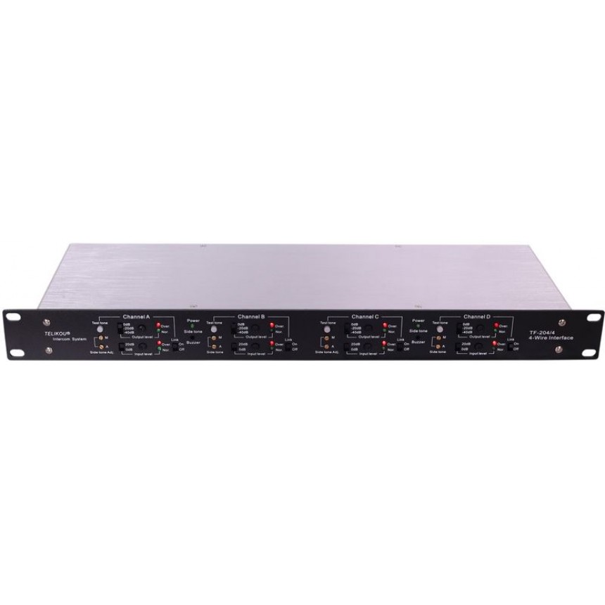 Четырехканальный 2-проводной/4-проводной интерфейс TELIKOU TF-204/4/4 для CCU и видеомикшеров, разъем для гарнитуры XLR-4M