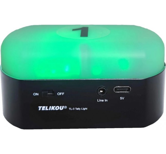 Беспроводной комплект TELIKOU TX-10 из 1-го десятиканального передатчика Tally и 3-х двухцветных индикаторов Tally