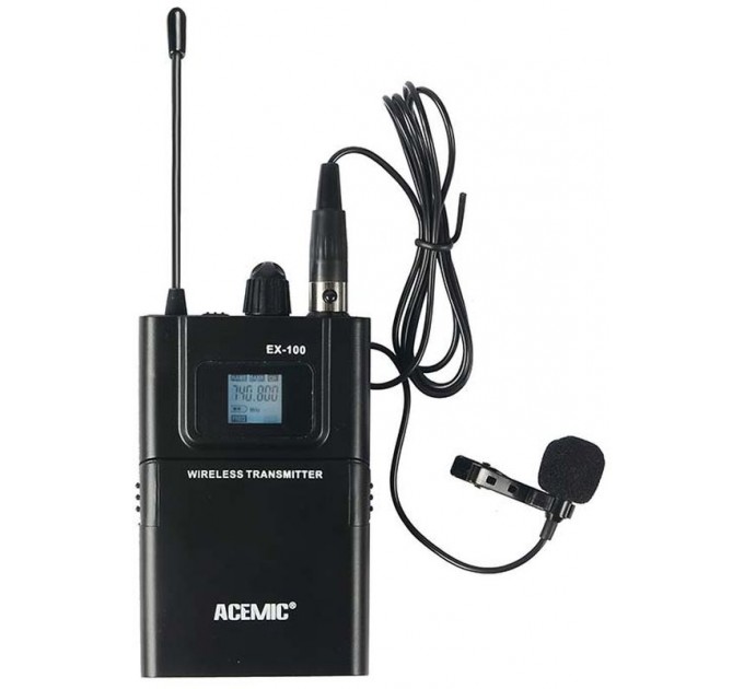 Беспроводная одноканальная микрофонная система UHF с технологией True Diversity ACEMIC EX-100 (600-928 МГц) в зависимости от региона