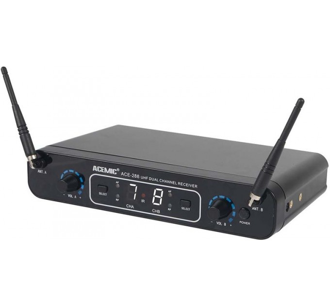 Беспроводная цифровая двухканальная микрофонная система ACEMIC ACE-288 (UHF 600-937 МГц) в зависимости от региона
