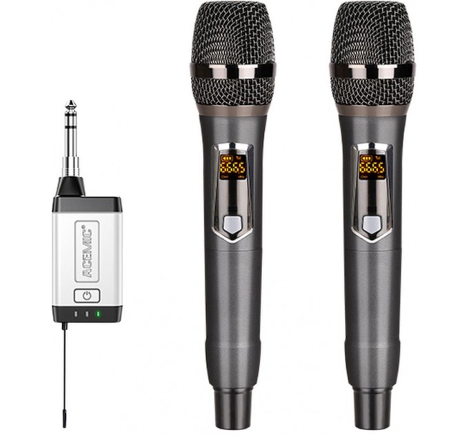 Беспроводная ручная микрофонная система из 2-х микрофонов ACEMIC Q2/M1 (UHF 600-937 МГц)