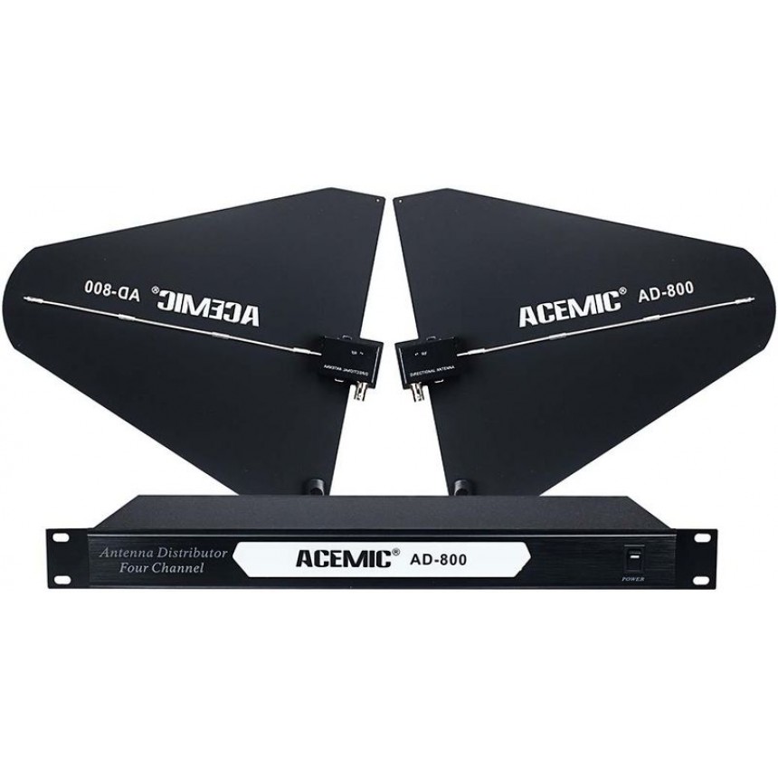 Четырехканальный антенный усилитель-распределитель ACEMIC AD-800 для беспроводной микрофонной системы