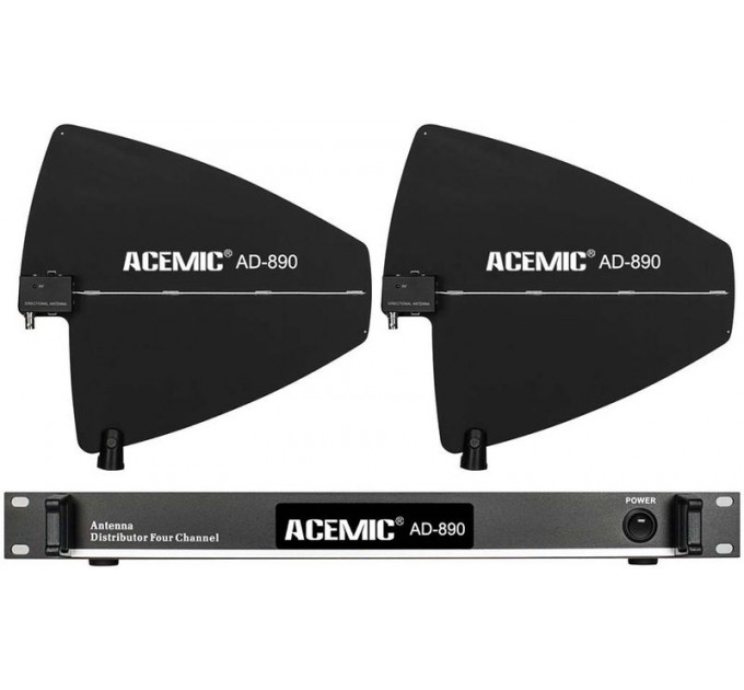 Четырехканальный антенный усилитель-распределитель ACEMIC AD-890 для беспроводной микрофонной системы