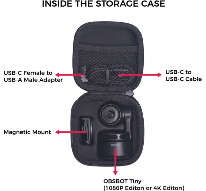 Кейс OBSBOT Storage Case Tiny 2 для хранения и транспортировки PTZ-камеры Tiny 4K/Tiny 2